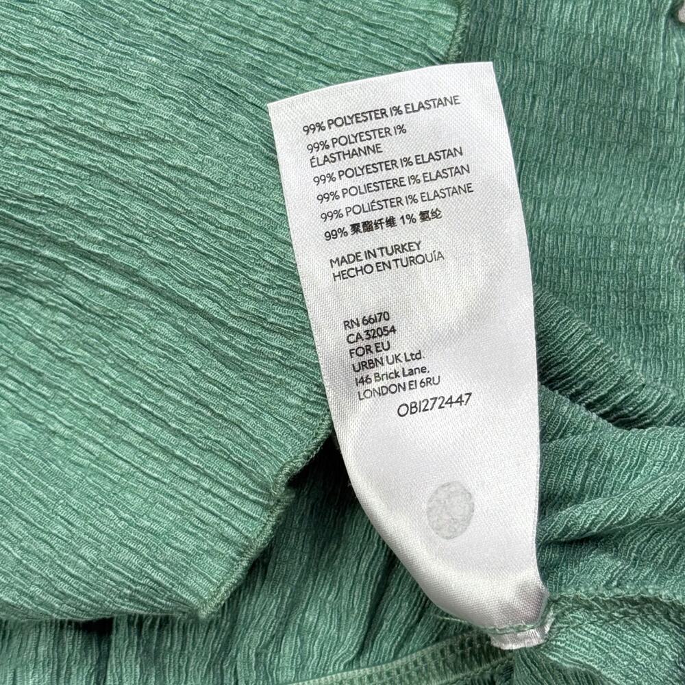 Urban Outfitters Lucielle Ruffle Tie-Front Peplum Blouse Top Green Size Small - Picture 5 of 8